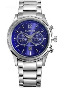【送料無料】腕時計　メンズステンレスmens luxury stainless steel water resistant quartz watch with date 14,235円