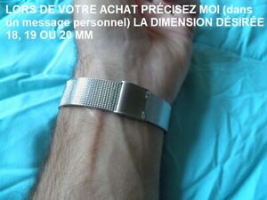 【貨物輸送無料】ウオッチ ブレスレットメッシュニューメイルミラネアシエイオキシダブル18, 19 ou 20 粍 bracelet mesh neuf maille milanais acier inoxydable