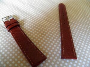 【送料無料】腕時計　ブレスレットキュアドシェブローマロンファブリケーションフランセーズ16 mm bracelet cuir de chevreau veritable marron neuf fabrication francaise