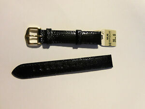 【送料無料】腕時計　ブレスレットドモントルヒルシュヌフトカゲテールノワールbracelet de montre hirsch neuf lizard taille 16 noir lezard n 4