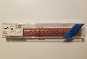 【貨物輸送無料】ウォッチ ハドリーローマブラウントカゲストラップhadleyroma 14粍 brown lizard grain water resistant watch strap 男女兼用腕時計-腕時計