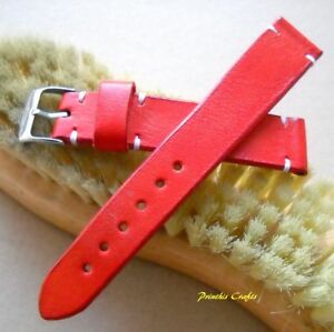 【貨物輸送無料】ウオッチ ハンドメイドレザーステッチ20粍 handmade watch strap genuine leatherred leather whites stitches 2018