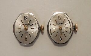 【貨物輸送無料】ウォッチ トゥルノーロットレディースlot of 2 tourneau 231a 21 jewels manual wind ladies wrist watch movements 男女兼用腕時計-腕時計