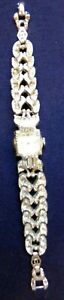 【送料無料】腕時計　ヴィンテージジャクマイユレディースジュエルワークスシルバーフィンラインストーンvintage wristwatch jacmire womens windup 17 jewel works silver fin, rhinestone