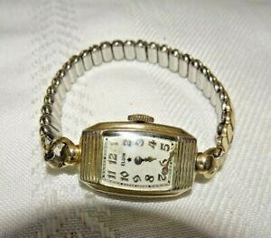 【貨物輸送無料】ウォッチ ヴィンテージエルギンゴールドレディースランニングvintage elgin 10 kt gold filled ladies wrist watch  winding running  loose hand 男女兼用腕時計-腕時計