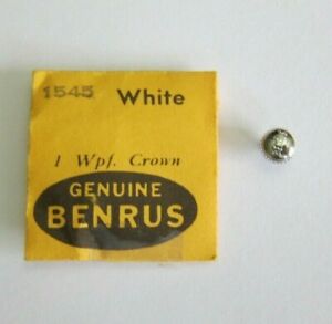 【送料無料】腕時計　ベンラスクラウンベンラスnos genuine benrus waterproof white crown 1545 tap8 watch part signed benrus