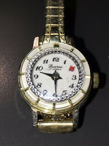 【貨物輸送無料】ウォッチ スパークリングヴィンテージルツェルンレディースジュエルズスイスムーブメントsparkling vintage lucerne ladies wristwatch  17 jewels  swiss movement 腕時計-男女兼用腕時計