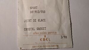 【送料無料】腕時計　エベルスポーツクリスタルガスケットジョイントドグラスebel sport crystal gasket joint de glace 081903550