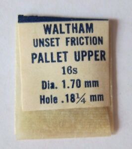 【送料無料】腕時計　ウォルサムサイズパレットアッパージュエルパーツwaltham 16 size pallet upper jewel unset friction watch part j57 nos