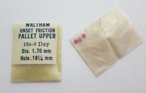 【貨物輸送無料】ウォッチ ウォルサムサイズパレットアッパージュエルパーツwaltham 16 size 8 day unset friction pallet upper jewels  part j15 nos 男女兼用腕時計-腕時計