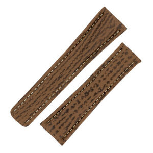 【貨物輸送無料】ウオッチ ハニーブラウンオプションクラスプシャークスキンウォッチストラップgenuine sharkskin deployment watch strap インチ honey brown  optional clasps