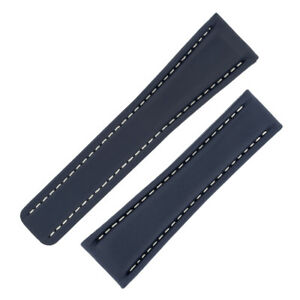 【貨物輸送無料】ウオッチ カーフスキンレザーウォッチストラップオプションクラスプcalfskin leather deployment watch strap and optional clasp インチ blue
