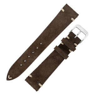 【貨物輸送無料】ウオッチ ハドソンスエードレザーウォッチストラップrios1931 hudson genuine suede leather watch strap インチ mocha
