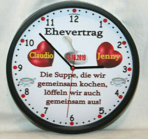 【送料無料】腕時計　ウォールクロックwanduhr ehevertrag hochzeit geschenk hochzeitsgeschenk mit name datum