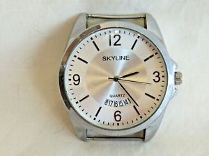 【送料無料】腕時計　スカイラインメンズシルバートーンクォーツウォッチバッテリーskyline ny mens silver tone quartz watch 83824 date function battery