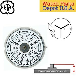 【送料無料】腕時計　スイスクォーツムーブメントデイデイトgenuine eta 956124 swiss parts quartz movement, 3 hands, daydate 3