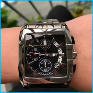 腕時計 ビジネスメンズステンレススチールクォーツファッションラグジュアリークリエイティブスクエア business mens stainless steel quartz watches fashion luxury creative square