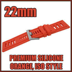 【貨物輸送無料】ウォッチ ?オレンジダイバーシリコンラバーストラップ??? ? 22粍 orange, diver, silicone rubber, high quality watch strap ? ? 腕時計-男女兼用腕時計