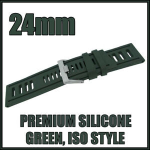 【貨物輸送無料】ウォッチ ?グリーンダイバーシリコンラバーストラップ??? ? 24粍 green, diver, silicone rubber, high quality watch strap ? ? 腕時計-男女兼用腕時計