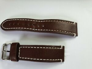 【貨物輸送無料】ウォッチ ヴィンテージハンドステッチブラウンレザーウォッチストラップストレートエンドvintage hand stitched brown leather watch strap with 22粍 straight ends a4 腕時計-男女兼用腕時計