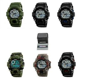 【貨物輸送無料】ウォッチ デジタルスポーツタイマーアラームdigital sports military waterproof timer led multifunction alarm wrist watch 腕時計-男女兼用腕時計