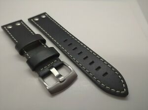 【貨物輸送無料】ウォッチ ゲッコタウォッチゲツコアビエイターブラックホワイトレザーウォッチストラップ 男女兼用腕時計-腕時計