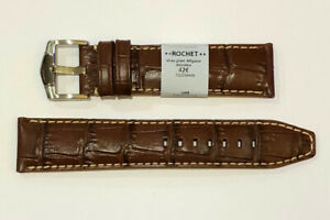 【送料無料】腕時計　ブレスレットストラップモントルロシェクワールデヴォーマロンラージュールc42 bracelet strap montre rochet cuir de veau marron 22 mm largeur neuf 42?