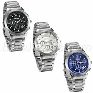 【送料無料】腕時計　ラグジュアリービジネスローマズステンレススチールクォーツリストウォッチmen luxury business roman numberals stainless steel quartz wrist watch with date 14,425円