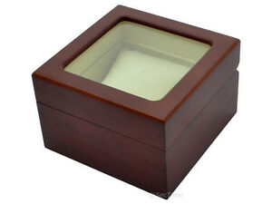 【送料無料】腕時計　ガラスブラウンボックスケース classic wooden watch box case for 1 wristwatch with glass window lid brown