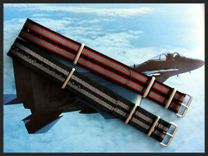 【送料無料】腕時計　ボンディングストライプステッチウォッチストラップ20mm bonded stripe nato g10 stitched watch strap 2pak raf iw suisse 18 19 22 24 14,804円