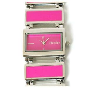 【送料無料】腕時計　ヘンリーグラマーレディーススタイリッシュフクシアhenley glamour ladies stylish fuchsia rectangular watch