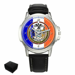 【送料無料】腕時計　ニューヨークシールクリスマス york city flag seal usa gents mens wrist watch best christmas gift engraving