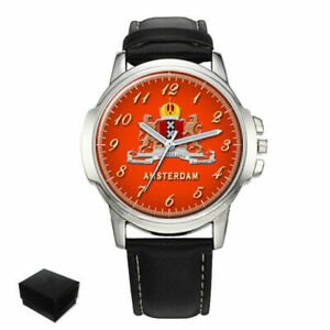 【送料無料】腕時計　アムステルダムコートオブアームズオランダヘンツメンズリストウォッチcity of amsterdam coat of arms netherlands gents mens wrist watch gift engraving