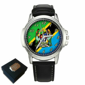 【送料無料】腕時計　タンザニアフラッグコートオブアームズメンズtanzania flag coat of arms gents mens wrist watch gift engraving