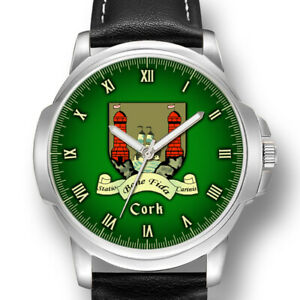 【送料無料】腕時計　コルクシティコートオブアームズアイルランドメンズプレゼントcork city coat of arms ireland mens gents wrist watch birthday gift engraved