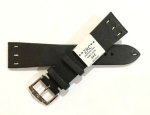 【送料無料】腕時計　ブレスレットストラップモントルヴァシェットブリュットノワール?c163 bracelet strap montre zrc cuir vachette brut noir 22 mm largeur 44?