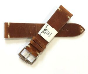 【貨物輸送無料】ウォッチ ブレスレットストラップモントルヴァシェットブリュットマロン?c166 bracelet  strap montre zrc cuir vachette brut marron 22 粍 largeur  44? 男女兼用腕時計-腕時計