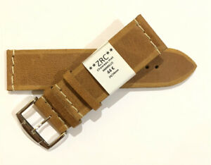 【貨物輸送無料】ウォッチ ブレスレットストラップモントルシュヴローブリュットマロン?c144 bracelet  strap montre zrc cuir chevreau brut marron 24 粍 largeur  44? 腕時計-男女兼用腕時計