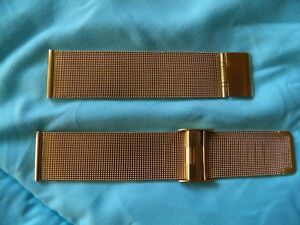【送料無料】腕時計　ブレスレットヌーフメッシュメイルミラネーズプラケジャウネ20 mm bracelet neuf mesh maille milanaise plaque or jaune