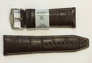 【送料無料】腕時計　ブレスレットストラップモントルロシェクワールヴォーマロンc6 neuf bracelet strap montre rochet cuir veau marron 28 mm largeur neuf 42?｜hokushin