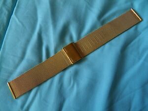 【送料無料】腕時計　ブレスレットメッシュメイルミラネーズプラケジャウネ18 mm bracelet neuf mesh maille milanaise plaque or jaune