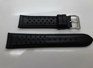 【送料無料】腕時計　ブレスレットレーシングエンクワールノワールクチュールノワールテールクロノグラフbracelet racing en cuir noir coutures noirs taille 20 pour chronographe