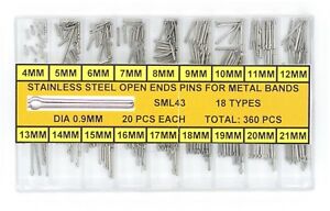 【送料無料】腕時計　メタルブレスレットスプリットオープンエンドピンassortment of 9mm split open ended pins for metal bracelets 4mm 21mm