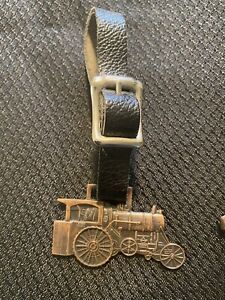 【送料無料】腕時計　ヴィンテージエイブリーウォッチフォブレザーストラップvintage avery mfg co watch fob w leather strap