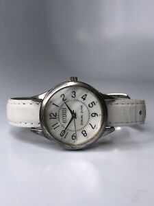 【送料無料】腕時計 エククリッシスターリングシルバーレディースホワイトレザーストラップecclissi sterling silver womens wristwatch with white leather strap ~ 3a2105