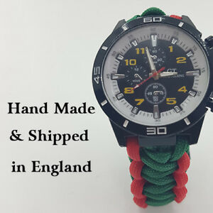 【送料無料】腕時計 ストラップフランスパラコードウォッチparacord watch with french foreign legion colours for the strap a great gift