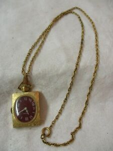 【送料無料】腕時計　ヴィンテージゴールドトーンヴァンテージペンダントウォッチランvintage gold tone vantage pendant watch runs