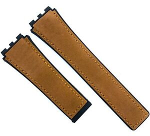 【送料無料】腕時計　ブラウンレザーラバーフォータグエカレラストラップ28mm brown leather,rubber for tagheuer carrera car2a5c ft6125 watch strap 580tag