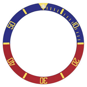 【送料無料】腕時計　ベゼルペスペシゴールドフォントreplacement bezel insert bluered pespsi gold font for watch 3650mm x 3040mm