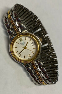 【送料無料】腕時計　ブローバシルバーゴールドトーンラウンドバッテリーwomen’s bulova silver amp; gold tone date watch 98m02 round battery